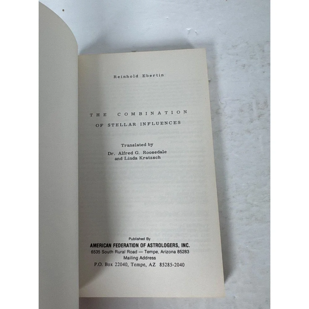 The Combination of Stellar Influences Ebertin 1990 1st Printing Cosmobiology AFA
